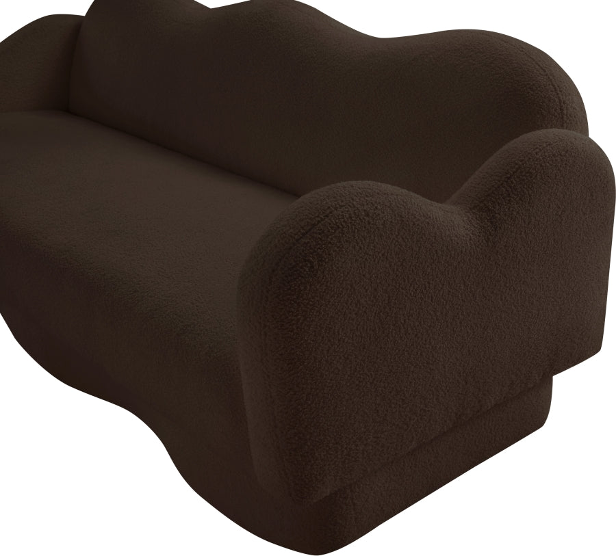 Bloom Teddy Fabric Upholstered Sofa in Brown from Meridian - Luna Furniture