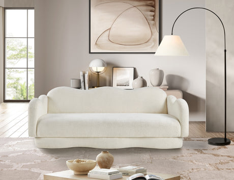 Bloom Teddy Fabric Upholstered Sofa in Cream from Meridian - Luna Furniture