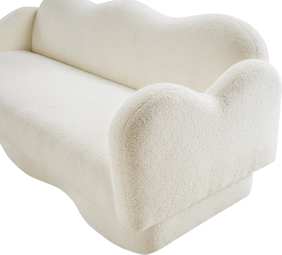 Bloom Teddy Fabric Upholstered Sofa in Cream from Meridian - Luna Furniture