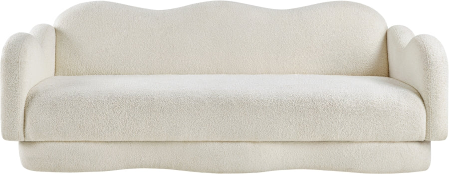 Bloom Teddy Fabric Upholstered Sofa in Cream from Meridian - Luna Furniture