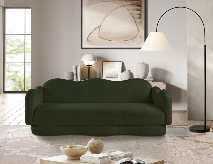 Bloom Teddy Fabric Upholstered Sofa in Green from Meridian - Luna Furniture