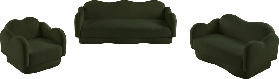 Bloom Teddy Fabric Upholstered Sofa in Green from Meridian - Luna Furniture