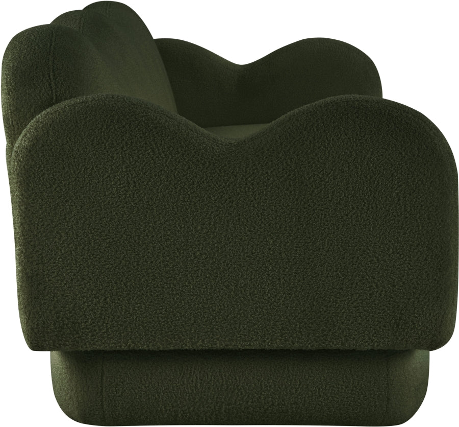 Bloom Teddy Fabric Upholstered Sofa in Green from Meridian - Luna Furniture