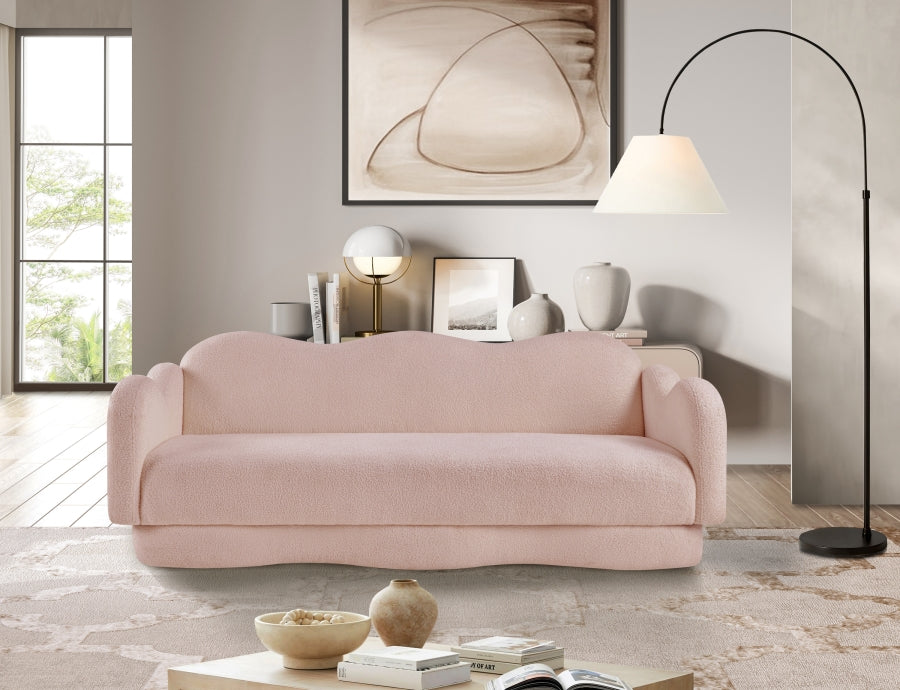 Bloom Teddy Fabric Upholstered Sofa in Pink from Meridian - Luna Furniture