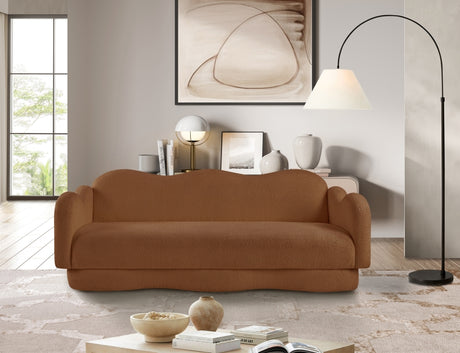 Bloom Teddy Fabric Upholstered Sofa in Saddle from Meridian - Luna Furniture