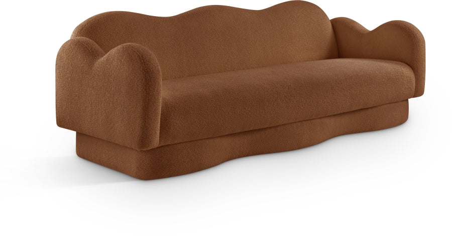 Bloom Teddy Fabric Upholstered Sofa in Saddle from Meridian - Luna Furniture