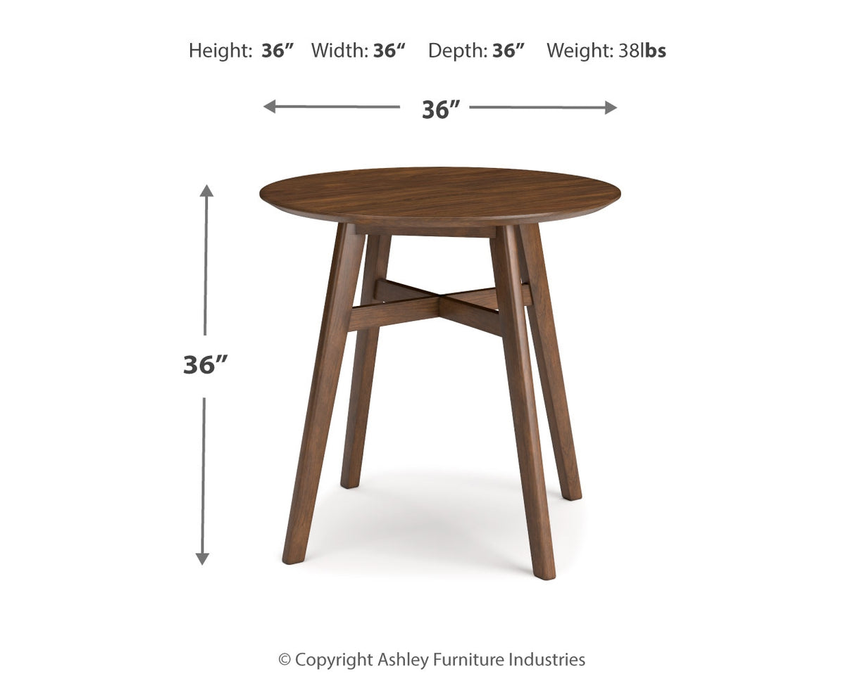 Blue/Brown Lyncott Counter Height Dining Table and 4 Barstools - PKG015480