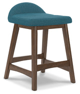 Blue/Brown Lyncott Counter Height Dining Table and 4 Barstools - PKG015480