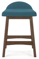 Blue/Brown Lyncott Counter Height Dining Table and 4 Barstools - PKG015480