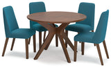 Blue/Brown Lyncott Dining Table and 4 Chairs - PKG015476