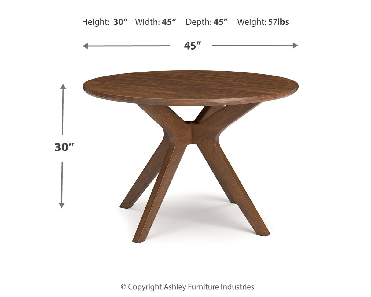 Blue/Brown Lyncott Dining Table and 4 Chairs - PKG015476