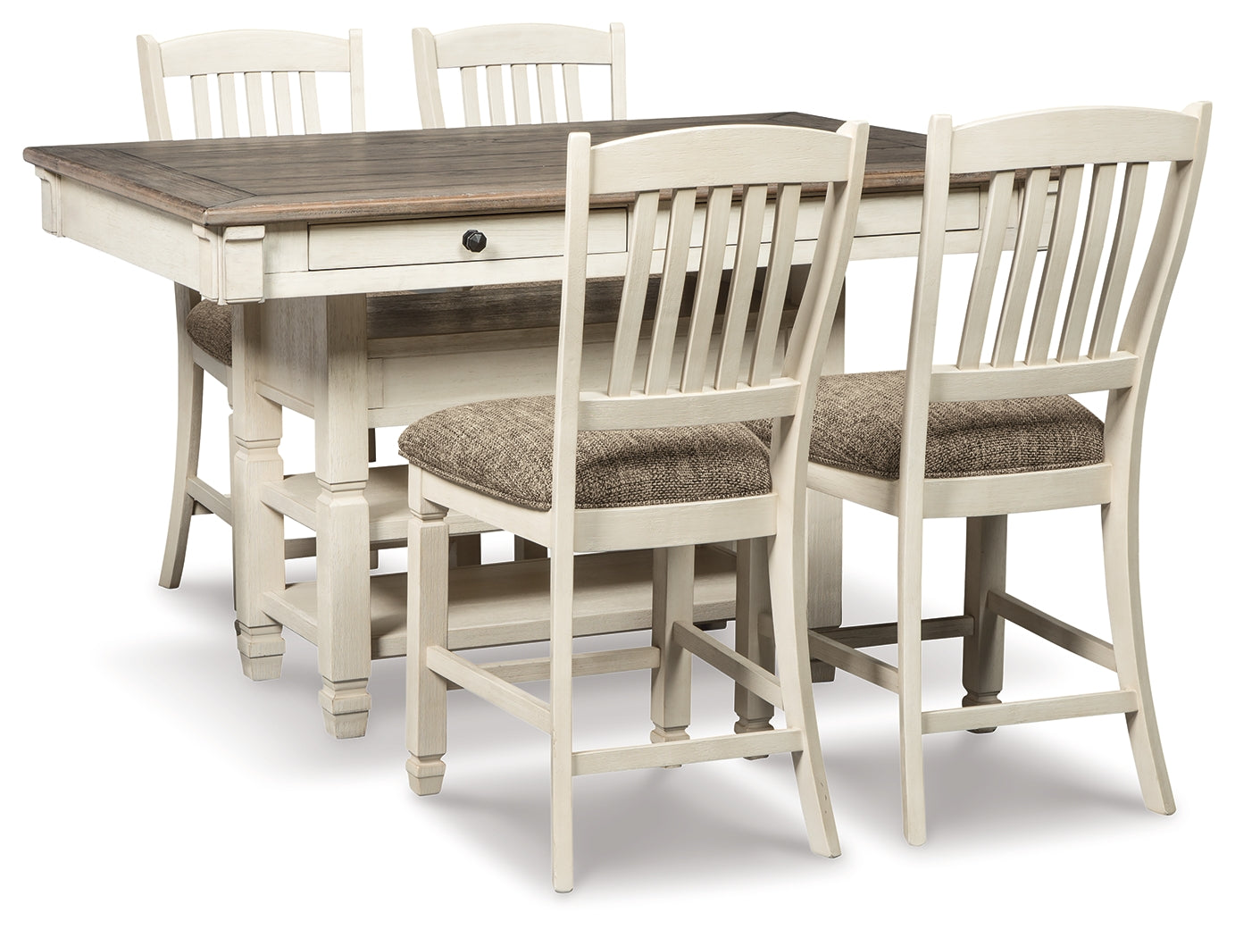 Bolanburg Counter Height Dining Table and 4 Barstools in Two tone Luna Furniture