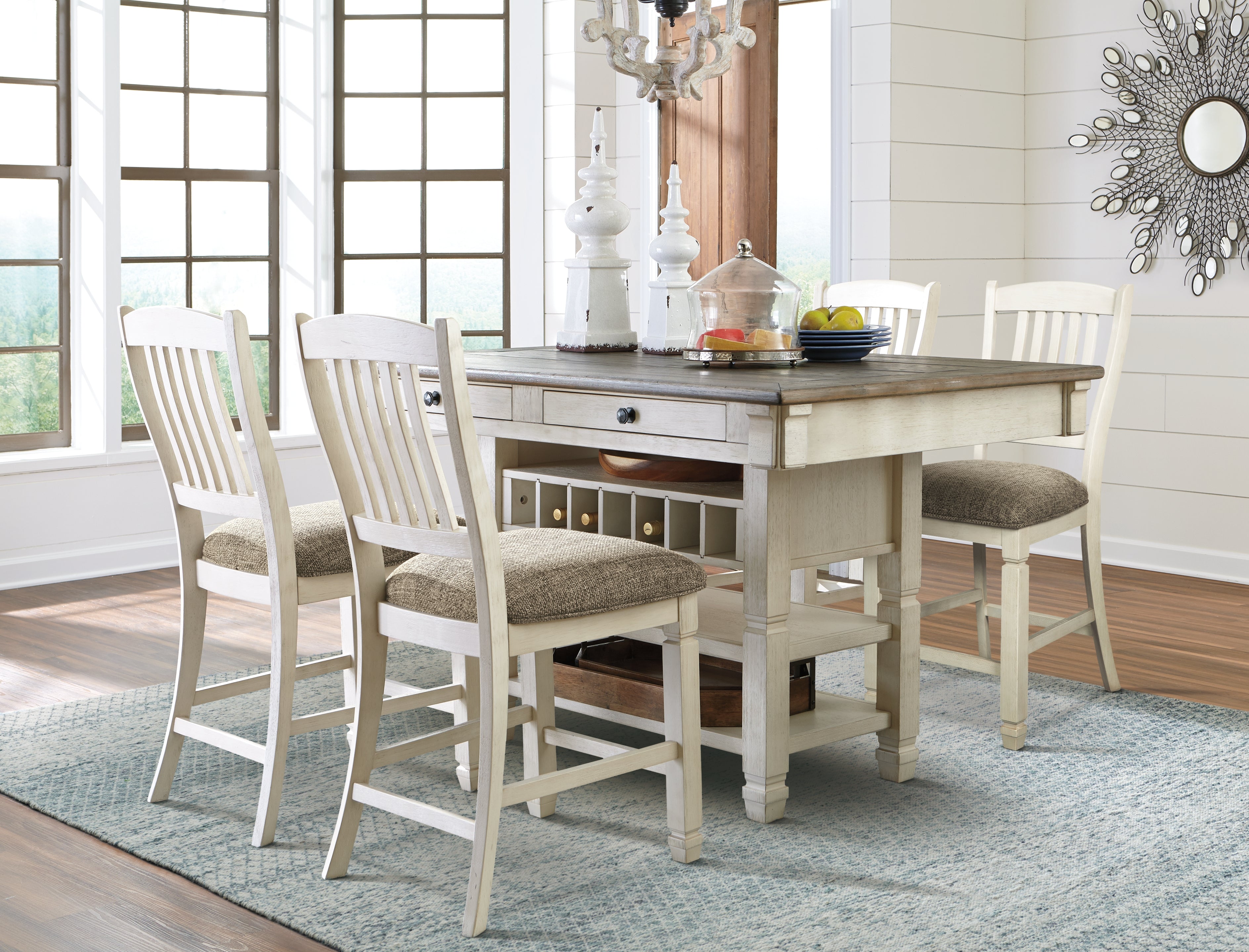 Havalance counter height dining table and 4 barstools sale