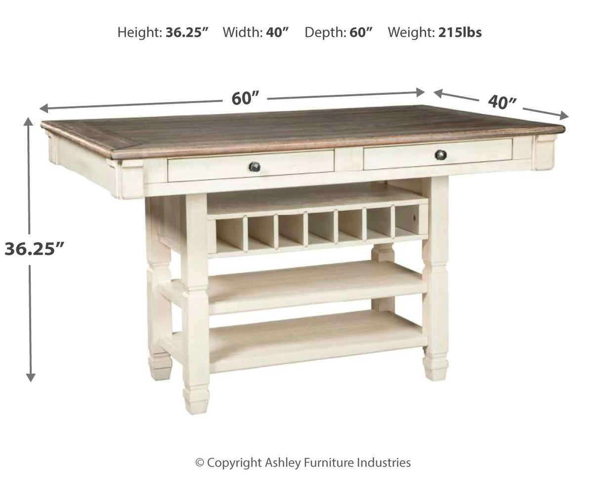 Bolanburg Counter Height Dining Table and 6 Barstools in Two-tone - PKG000176