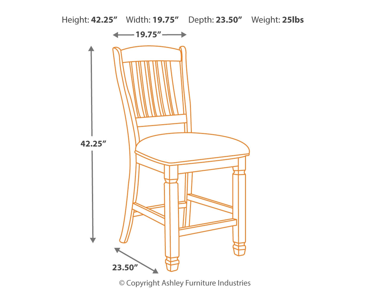 Bolanburg Counter Height Dining Table and 6 Barstools in Two-tone - PKG000176