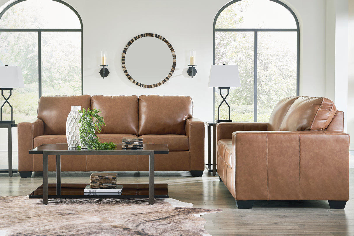 Bolsena Sofa and Loveseat in Caramel - PKG015456