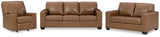 Bolsena Sofa, Loveseat and Recliner in Caramel - PKG015457