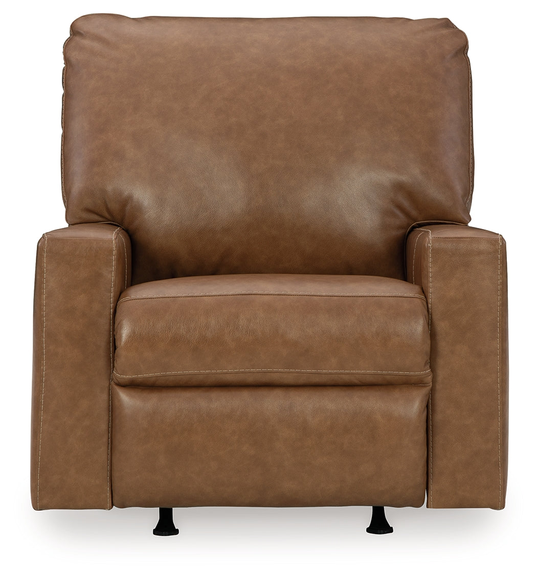 Bolsena Sofa, Loveseat and Recliner in Caramel - PKG015457