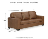 Bolsena Sofa, Loveseat and Recliner in Caramel - PKG015457