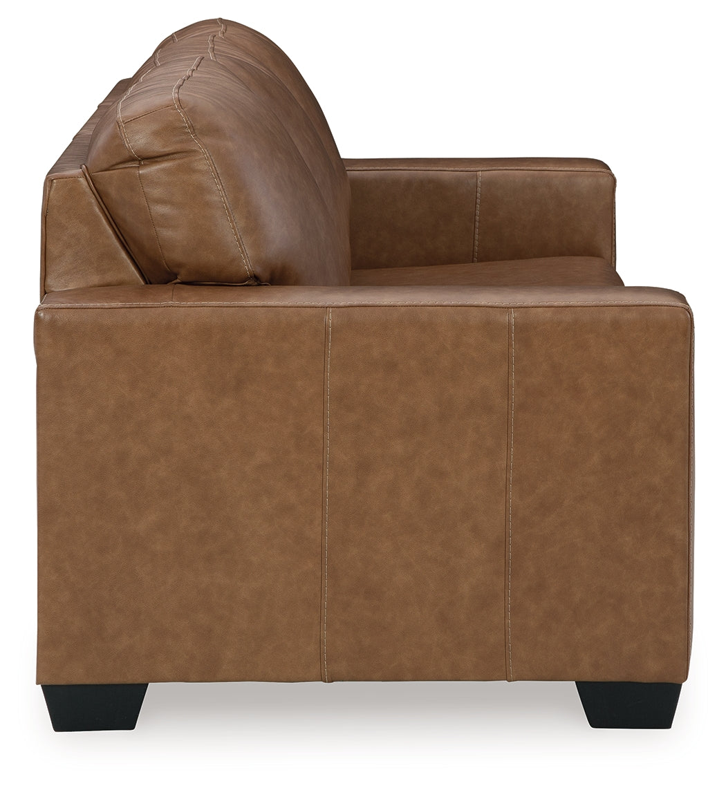 Bolsena Sofa, Loveseat and Recliner in Caramel - PKG015457