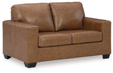 Bolsena Sofa, Loveseat and Recliner in Caramel - PKG015457