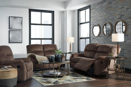 Bolzano Sofa, Loveseat and Recliner in Coffee - PKG001852