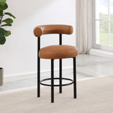 Bordeaux Vegan Leather Counter Stool in Cognac, Set of 2 from Meridian - Luna Furniture