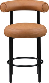 Bordeaux Vegan Leather Counter Stool in Cognac, Set of 2 from Meridian - Luna Furniture