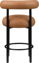 Bordeaux Vegan Leather Counter Stool in Cognac, Set of 2 from Meridian - Luna Furniture