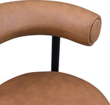 Bordeaux Vegan Leather Counter Stool in Cognac, Set of 2 from Meridian - Luna Furniture