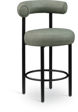 Bordeaux Vegan Leather Counter Stool in Green, Set of 2 from Meridian - Luna Furniture