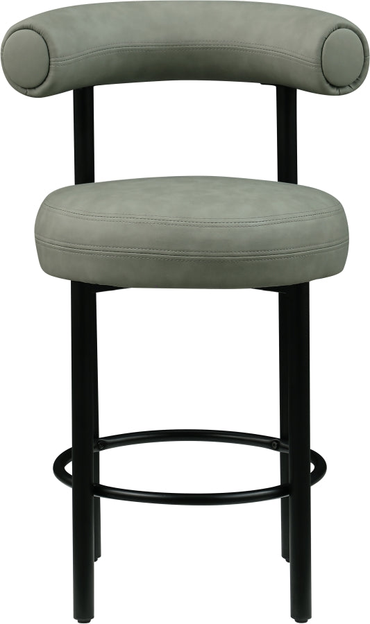 Bordeaux Vegan Leather Counter Stool in Green, Set of 2 from Meridian - Luna Furniture