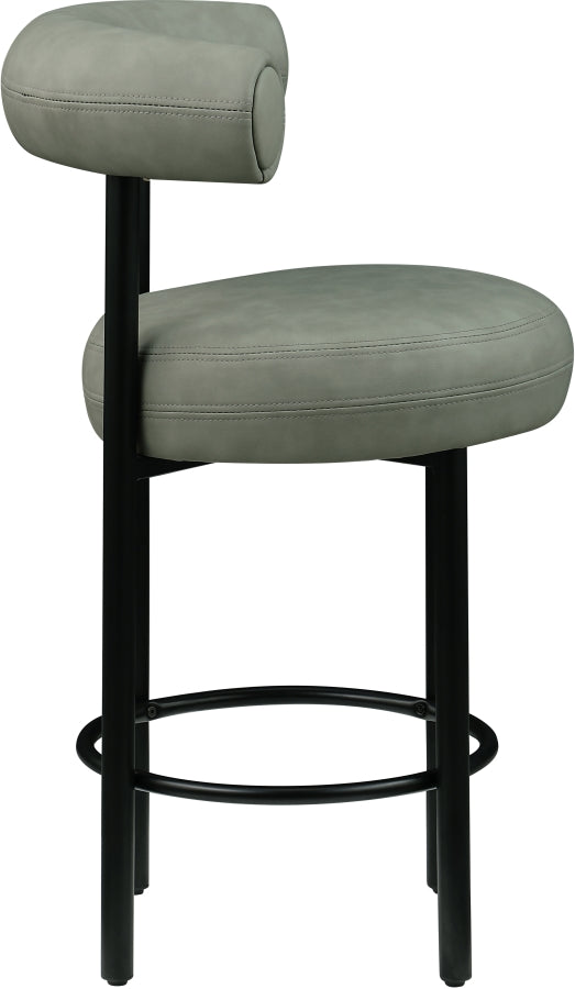 Bordeaux Vegan Leather Counter Stool in Green, Set of 2 from Meridian - Luna Furniture