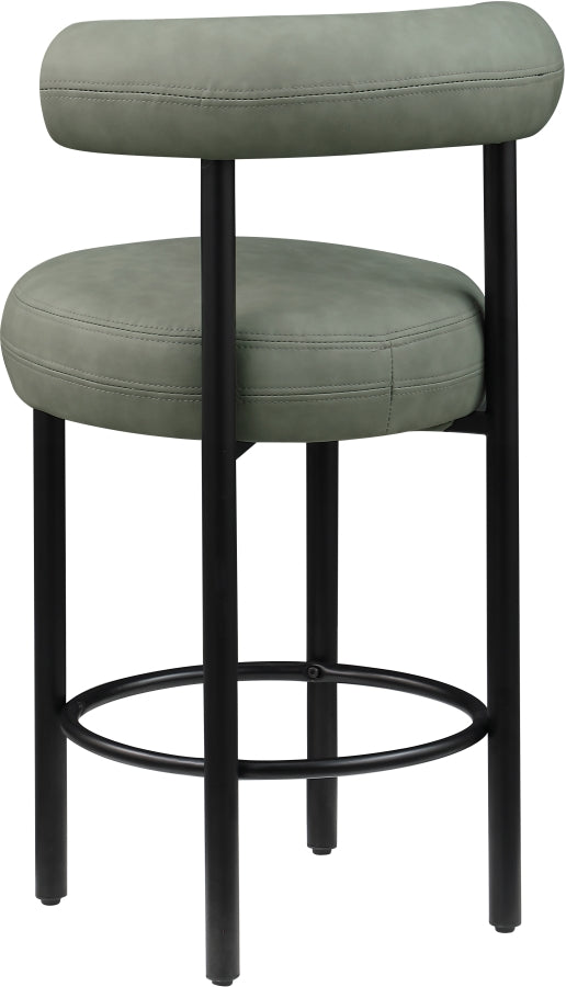 Bordeaux Vegan Leather Counter Stool in Green, Set of 2 from Meridian - Luna Furniture