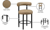 Bordeaux Vegan Leather Counter Stool in Natural, Set of 2 from Meridian - Luna Furniture