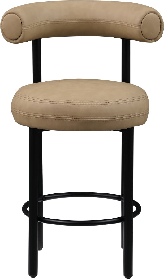 Bordeaux Vegan Leather Counter Stool in Natural, Set of 2 from Meridian - Luna Furniture