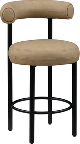 Bordeaux Vegan Leather Counter Stool in Natural, Set of 2 from Meridian - Luna Furniture