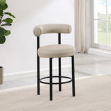 Bordeaux Vegan Leather Counter Stool in Taupe, Set of 2 from Meridian - Luna Furniture