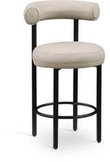 Bordeaux Vegan Leather Counter Stool in Taupe, Set of 2 from Meridian - Luna Furniture