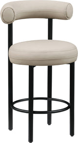 Bordeaux Vegan Leather Counter Stool in Taupe, Set of 2 from Meridian - Luna Furniture