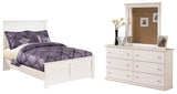 Bostwick Shoals Full Panel Bed with Dresser in White - PKG002772