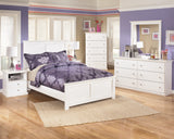 Bostwick Shoals Full Panel Bed with Mirrored Dresser and Chest in White - PKG002775