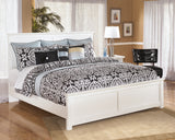 Bostwick Shoals Full Panel Bed with Mirrored Dresser, Chest and 2 Nightstands in White - PKG002777