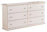 Bostwick Shoals Full Panel Bed with Mirrored Dresser, Chest and 2 Nightstands in White - PKG002777