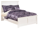 Bostwick Shoals Full Panel Bed with Mirrored Dresser, Chest and Nightstand in White - PKG002776