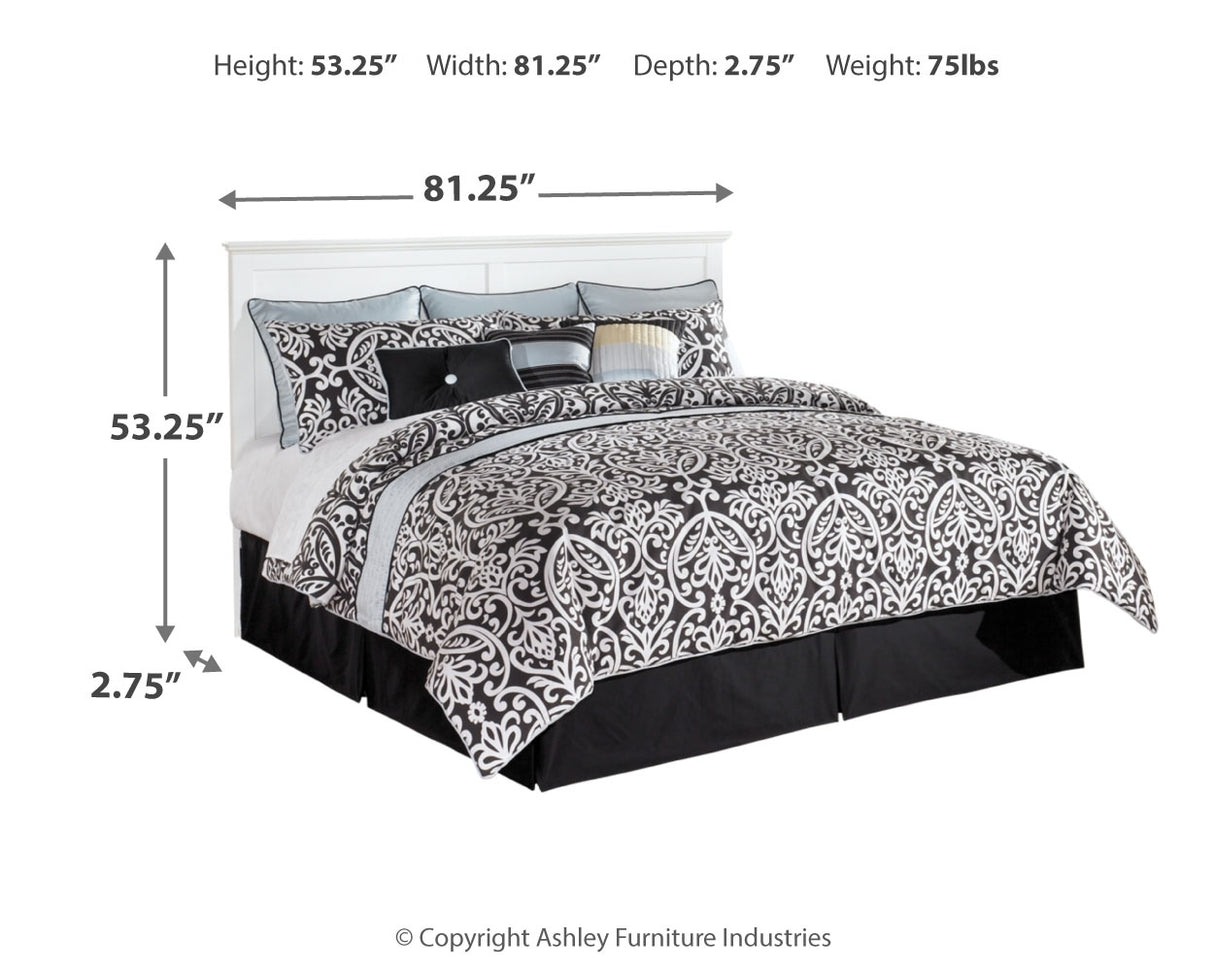 Bostwick Shoals King/California King Panel Headboard Bed with Mirrored Dresser and 2 Nightstands in White - PKG002744