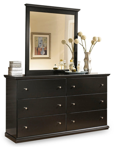 Bostwick Shoals King Panel Bed with Mirrored Dresser and Chest in White - PKG007418