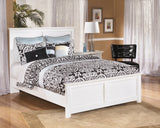 Bostwick Shoals King Panel Bed with Mirrored Dresser, Chest and 2 Nightstands in White - PKG002782