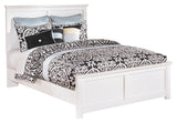 Bostwick Shoals King Panel Bed with Mirrored Dresser, Chest and 2 Nightstands in White - PKG002782