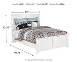 Bostwick Shoals King Panel Bed with Mirrored Dresser, Chest and 2 Nightstands in White - PKG002782